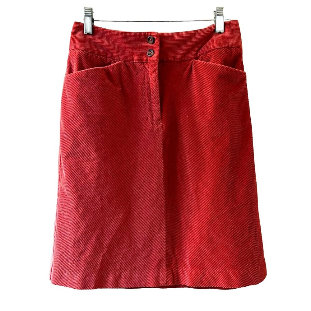 Talbots Corduroy Skirt Women Sz 2 Straight Business Casual Ladies Salmon Orange